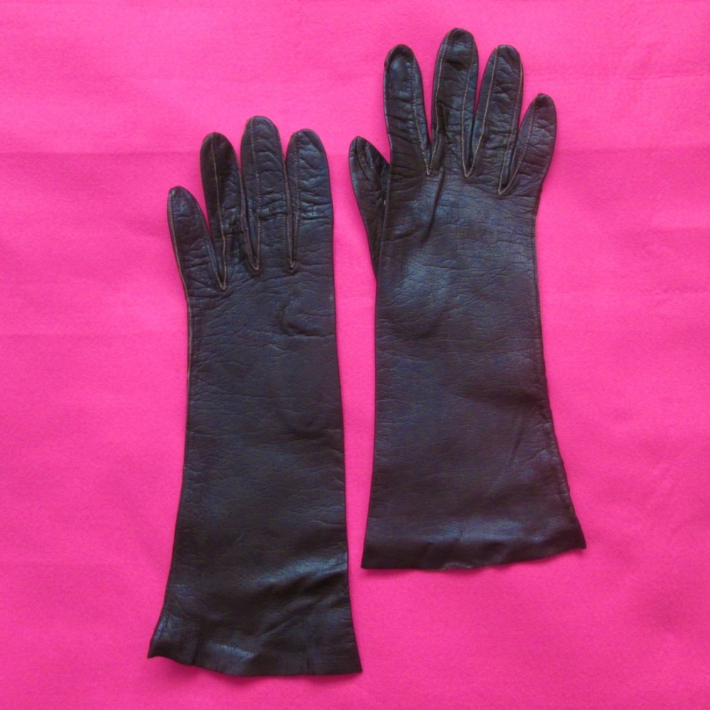vintage brown leather gloves size 6 1/4